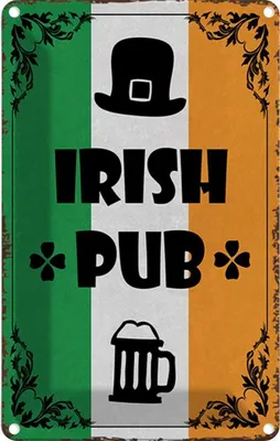 Produktbild von vianmo Blechschild 30x20 cm Irish Pub Bier Alkohol Geburtstag Feiern Party