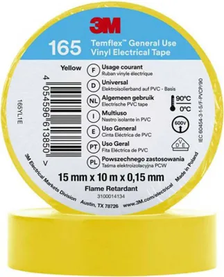 Produktbild von 3M 7000062274, 1 Stück(e), Gelb, PVC, RoHS 2011/65 / EU, 10 m, 15 mm