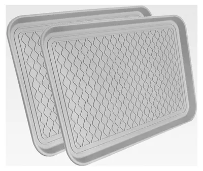 Produktbild von 2er Set Schuhablage grau - 60x40cm - Abtropfschale Schuhmatte Schuhwanne Schuhtablett