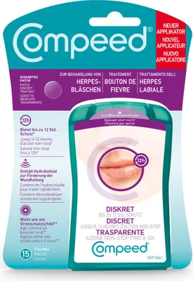 Produktbild von Compeed Herpesbläschen-Patch mit transparentem Folienapplikator Pflaster, 15 St. Pflaster