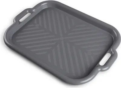 Produktbild von Serviertablett Servierplatte mit Griffen - Frühstückstablett für Kaffee, Tee, Essen - Rechteckig ( Anthrazit ) 53cm x 37cm x 3cm