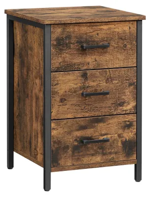 Obrázek produktu pro Noční stolek – komoda – 3 zásuvky – 40 x 40 x 60 cm – moderní marocký design – hnědý