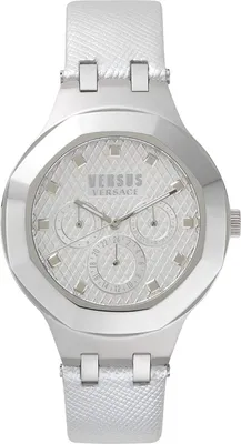 Produktbild von Versus by Versace VSP360117 Laguna City silber Leder Armband Uhr Damen NEU