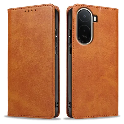 Produktbild von Handyhülle für Xiaomi Redmi A7 Pro Kunstleder Flip Cover Hülle Handytasche Case Kartenfach Farbe: Hellbraun