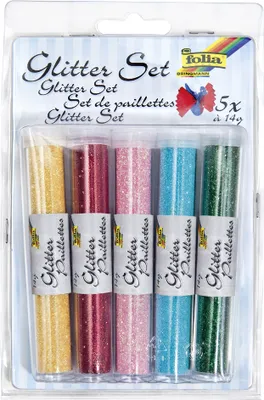 Obrázok produktu pre folia 57802 folia Glitter-Mix "Rainbow", 5 tubičiek po 14 g