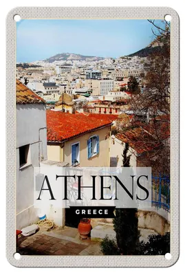 Produktbild von Blechschild Reise 12x18cm Athens Greece Stadt Reiseziel Dekoration