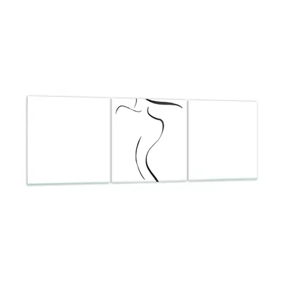 Produktbild von Bilder auf glas - 3 Teile - Minimalismus Frau Hut - 120x40cm - Glasbilder - Wandbilder - Bilder - zum Aufhängen bereit - Wanddekoration aus Glas - Glas Bilder - Wandbild auf Glas - GCA120x40-4908