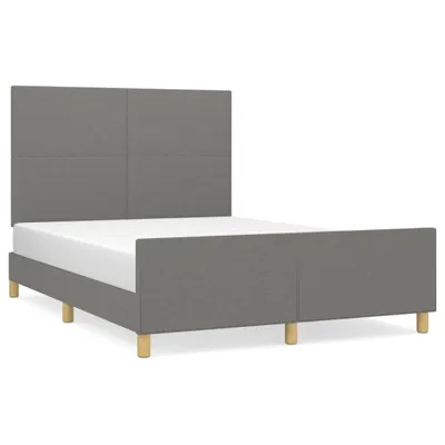 Produktbild von Bettgestell ohne Matratze Dunkelgrau 140x190 cm Stoff