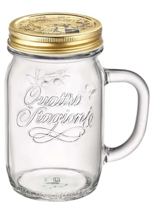 Produktbild von Quattro Stagioni Henkelglas 41,5cl mit Deckel - 12 Stück