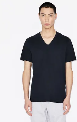 Produktbild von Armani Exchange 8nzt75_zja5z Kurzarm-t-shirt Mit V-ausschnitt Blau S Mann Blau S