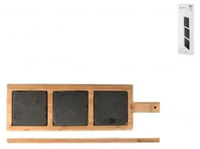 Immagine prodotto di H&H Tagliere 1 Manico Ardesia & Bamboo Cm20X66