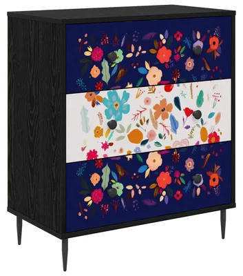 Immagine prodotto di Comodino MAINZ con cassetti, motivo floreale, dimensioni 66 x 36,5 x 76 cm