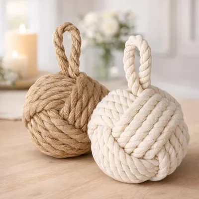 Produktbild von Topanbieter999 Türstopper 2er Jute natur cremeweiß Tür Stopper Türkeil Türsack