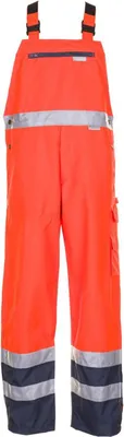 Produktbild von Größe S Herren Planam Warn-/Wetterschutz Regenlatzhose 2-farbig orange marine Modell 2066