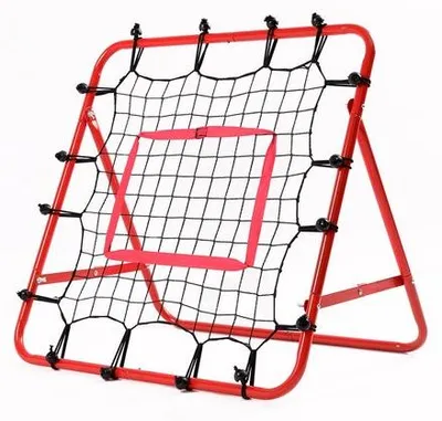 Produktbild von Trainingsnetz für Fußball, Rückstoßnetz, Trainingsziel für Kinder, 62 cm x 62 cm, rot, mit verstellbarem und transportablem Torrahmen