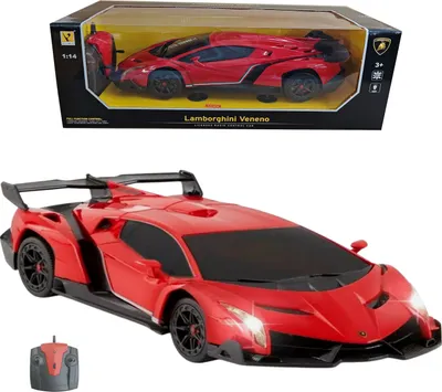 Produktbild von COIL RC-Auto, Ferngesteuertes Auto, Modellfahrzeug, Lamborghini Veneno, 1:14, LED, Frequenz: 2,4 GHz, für Kinder ab 3 Jahren, Rot
