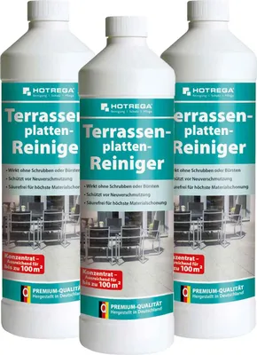 Produktbild von HOTREGA Terrassenplatten Reiniger Konzentrat 1 Liter - Reinigung für Terrasse und Balkon - Schutz vor Neuverschmutzung