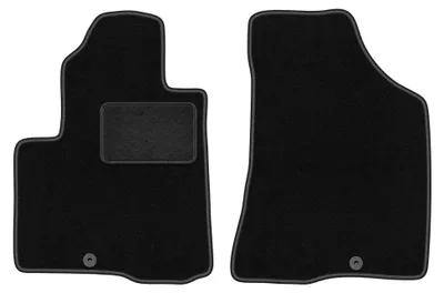 Produktbild von Velours-Fußmatten Vorne für Hyundai SantaFe II 2006-2012 (SUV) – 2-tlg, Schwarz, passgenau – Wielganizator LUX