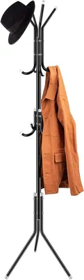 Produktbild von Garderobenständer, Kleiderständer, Freistehend, Stahl, 12 Haken, 175 cm, platzsparendes Design, für Kleidung, Hüte, Taschen