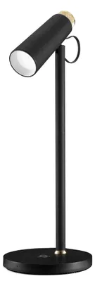 Produktbild von IMMAX LED-Tischleuchte TIT/ Qi-Ladefunktion/ 12 W/ DC 12 V/ 1 A/ 100–240 V AC/ 150 lm/ Schwarz mit goldenen Elementen