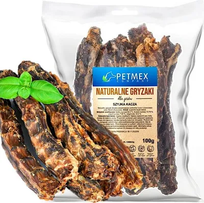 Produktbild von Natürliches Kau-Leckerli für Hunde: Getrocknete Entenhälse, Petmex 100 g