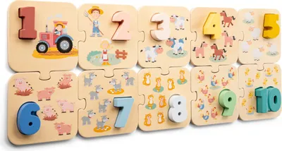 Immagine prodotto di Nuovi giocattoli classici Puzzle di numeri - fattoria