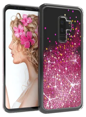 Produktbild von EAZY CASE - Glitzer Hülle kompatibel mit Samsung Galaxy S9 Plus Glitzer Schutzhülle, Soft Case, Backcover Transparent mit Motiv