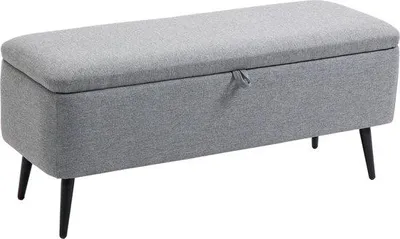 Obrázek produktu pro Ocelové křeslo s koženým potahem, 101 x 38,5 x 44,5 cm, prostorný úložný prostor, pohodlné sezení, elegantní styl