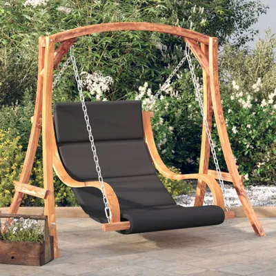 Produktbild von "2026 Promotion" Hollywoodschaukel mit Auflage Massivholz Fichte mit Teak-Finish - Hollywoodschaukeln CC10740