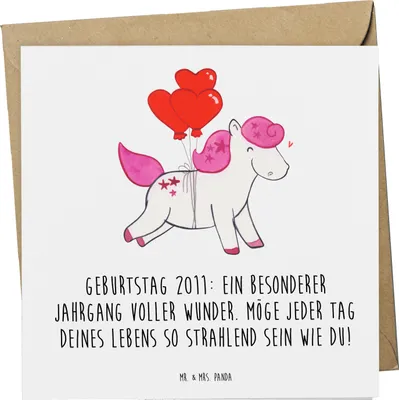 Produktbild von Mr. & Mrs. Panda Grußkarte 2011 Geburtstag - Weiß - Geschenk, Happy Birthday, Glückwunschkarte, Geburtstagsfeier, Klappkarte, faltkarte, Erinnerungen, Geburtstagsgeschenk