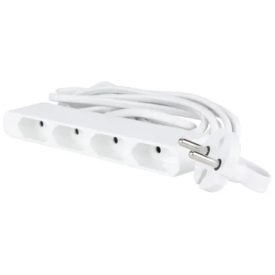 Produktbild von REV Eurosteckdosenleiste - 4-Fach, extraflach, 3m, 2300W, weiß