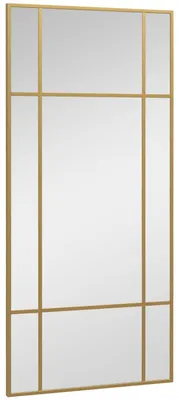 Immagine prodotto di Specchio da parete 110 x 50 cm Specchio decorativo con cornice in metallo Specchio rettangolare per camera da letto Bagno Oro Aosom