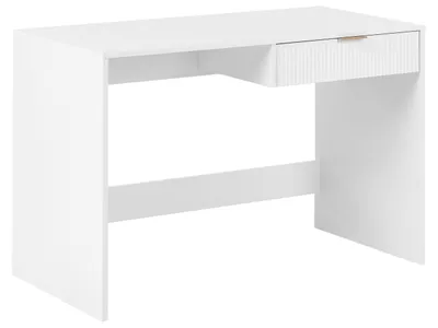 Produktbild von BELIANI Schreibtisch Weiß 120 x 60 cm mit Schublade Geriffeltes Design Skandinavischer Stil Bürotisch Homeoffice