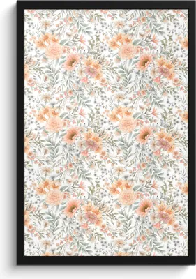 Produktbild von MuchoWow® MuchoWow® Gerahmtes Poster Blumen - Muster - Pastell 40x60 cm - Poster mit zchwarzem Bilderrahmen - Papierdruck - Wandbilder