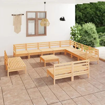 Produktbild von The Living Store 13-tlg. Garten-Lounge-Set Massivholz Kiefer