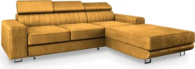 Produktbild von Masseno Ecksofa NOTO R-S mit Schlaffunktion L-Form, Sofa mit Bettkasten, Wohnzimmersofa, Couch, Soffa, Bettsofa, Couchgarnitur- Gelb, MONOLITH 48