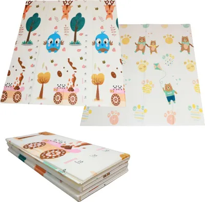 Zdjęcie produktu dla Mata składana XPE 150x180 natura/niedźwiedzie, dwustronna