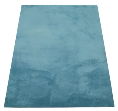 Produktbild von Waschbarer Teppich Wohnzimmer Kurzflor Einfarbiger Moderner Stil Weich blau Türkis Grösse 200x280 cm