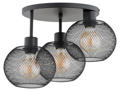 Obrázek produktu pro Stropní svítidlo KERSO, černé, 3xE27x15W, kov, rozměry: 31x43x43 cm, IP20, Alfa