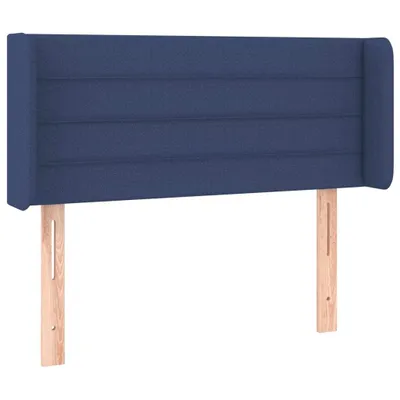 Image de Tête de lit avec oreilles bleu 103x16x78/88 cm Tissu