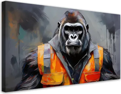Image de Toile Gorilla Arbeiter Abstrakt 100x50 Feeby Gris image pour le mur prête à accrocher