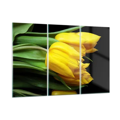 Produktbild von Bilder auf glas - Tulpen Strauß Spiegelreflexion grün - 105x70cm - Glasbilder - Wandbilder - Kunstdruck - Wanddekoration aus Glas - Glas Bilder - Wandbild auf Glas - GCE105x70-0509