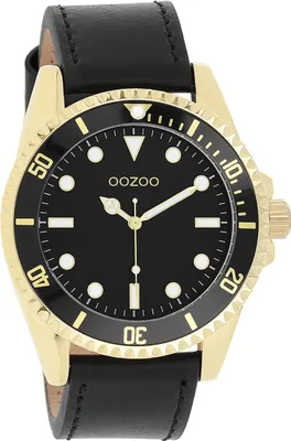 Image de Montre Oozoo noire en cuir Timepieces hommes Montre à quartz analogique UOC11115