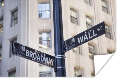 Produktbild von MuchoWow® Poster New York - Wall Street - Broadway 120x80 cm - Bilder