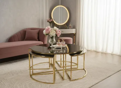 Productafbeelding van Salontafel, modern, minimalistisch, goud, elegant, stijlvol, comfortabel