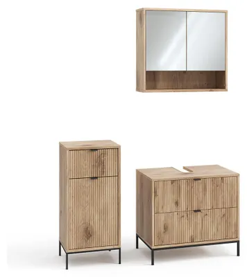 Image de Meubles bain Vicco Eliza Chêne Viking 3 pièces, Model 59689