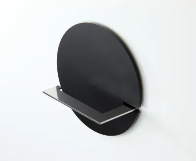 Produktbild von WC-Rollenhalter zum Kleben, schwarz (rund)