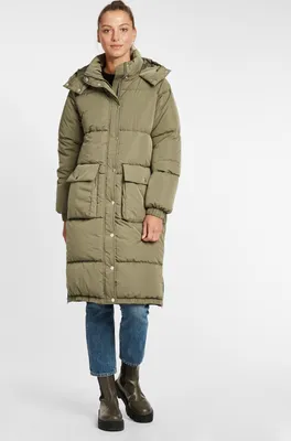 Produktbild von OXMO OXAlba Damen Wintermantel Parka Steppmantel mit Kapuze