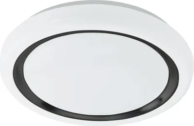 Produktbild von EGLO LED Deckenleuchte Capasso, Deckenlampe, runde Deckenbeleuchtung aus Metall und Kunststoff in Weiß und Schwarz, Lampe Decke warmweiß, Ø 34 cm
