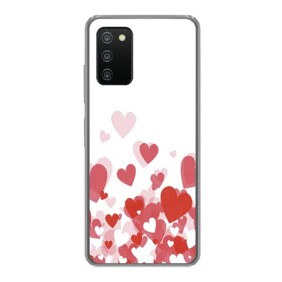 Produktbild von MuchoWow® Handyhülle Schutzhülle Hülle für Samsung Galaxy A03s Eine Illustration eines Regens der Herzen Silikon Softcase Handy Hülle - Schutz